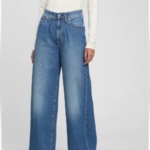 Gap Trouser High Rise Jeans Sz 25 High Waisted Wide Fit